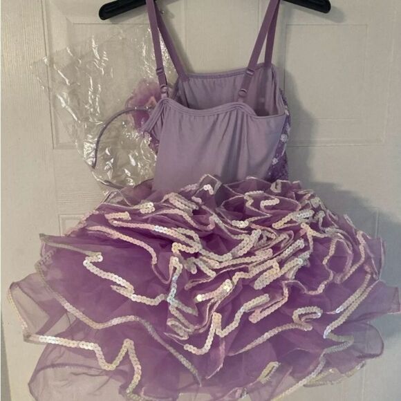 NEW IN BAG Size MC Dress Up Dance Costume Pink Purple Style RC16882 W/Headband - Picture 2 of 5